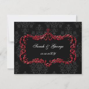 regal fleurit noir et rouge damas rsvp