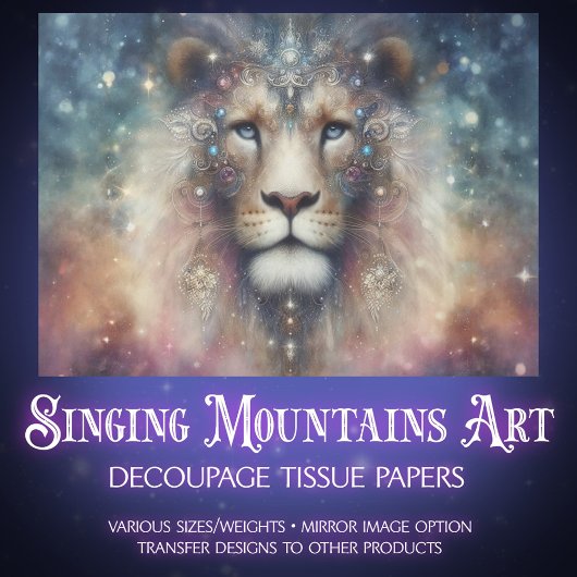 Regal Galaxy Lion Decoupage Tissuepapier