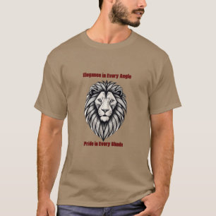 Regal Geometry: Monochromatische Leeuw T-shirts