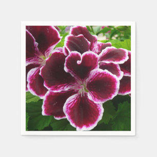 Regal Geranium Flowers Elegant Maroon Floral Lugga Servet