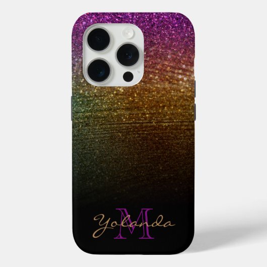 Regal Glitter Fade & Monogram Case-Mate iPhone Case (Achterkant)