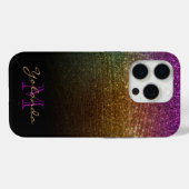 Regal Glitter Fade & Monogram Case-Mate iPhone Case (Achterkant (horizontaal))