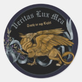 Regal Gold Griffin Ronde Sticker (Voorkant)