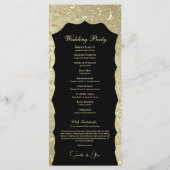 Regal Golden Damask Wedding Program Programma (Achterkant)