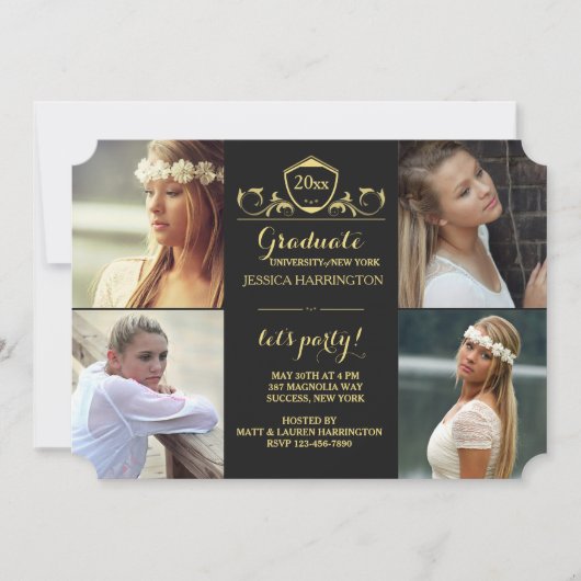 Regal Graduate 4 Faire-part photo / Invitation (Devant)