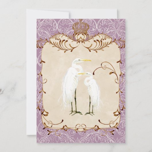 Regal Grets, Swirls & Damask - Uitnodiging voor br (Achterkant)