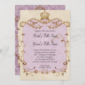 Regal Grets, Swirls & Damask - Uitnodiging voor br (Voorkant / Achterkant)