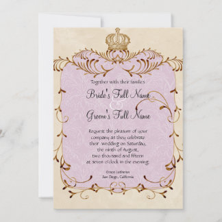 Regal Grets, Swirls & Damask - Uitnodiging voor br