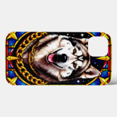 Regal Husky Portret met gouden ketting Case-Mate iPhone Case (Achterkant (horizontaal))