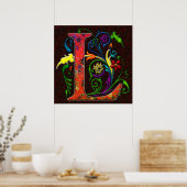 REGAL Letter L met Achtergrond Poster (Keuken)