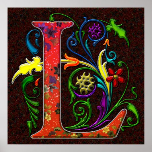 REGAL Letter L met Achtergrond Poster (Voorkant)