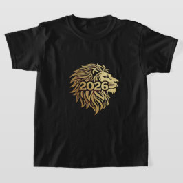 Regal Lion Head Emblem with 2026 and Gold Foil  T-shirt