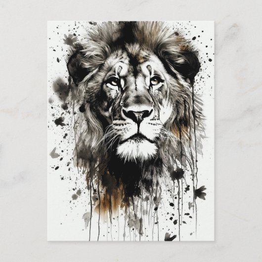 Regal Lion ink Art Carte postale - Faune (Devant)