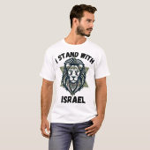 Regal Lion met Star of David Emblem Design T-shirt (Voorkant volledig)