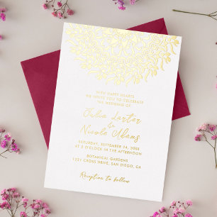 Regal Majestic Festival Elegance Mandala bruiloft Folie Uitnodiging