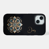 Regal Mandala Telefoon Case iPhone 15 Hoesje (Achterkant horizontaal)