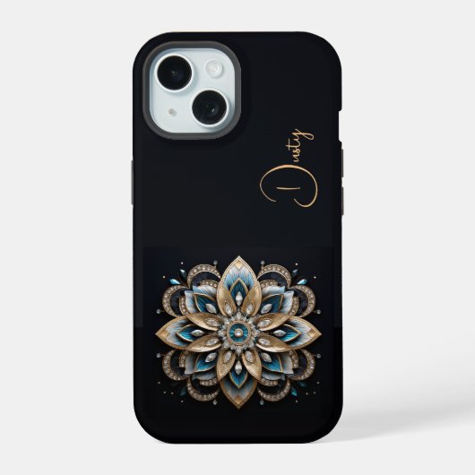 Regal Mandala Telefoon Case iPhone 15 Hoesje (Achterkant)