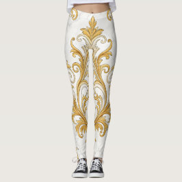 Regal Marble Seamless Pattern – Gold Baroque  Leggings