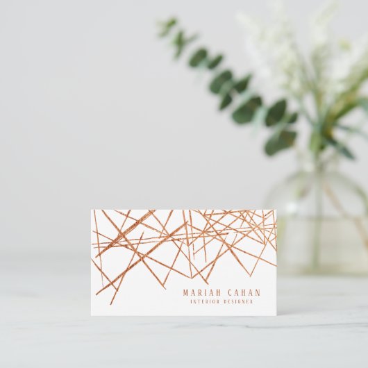 Regal Minimal bohemian Geometric Line Pattern Visitekaartje (Staand voorkant)