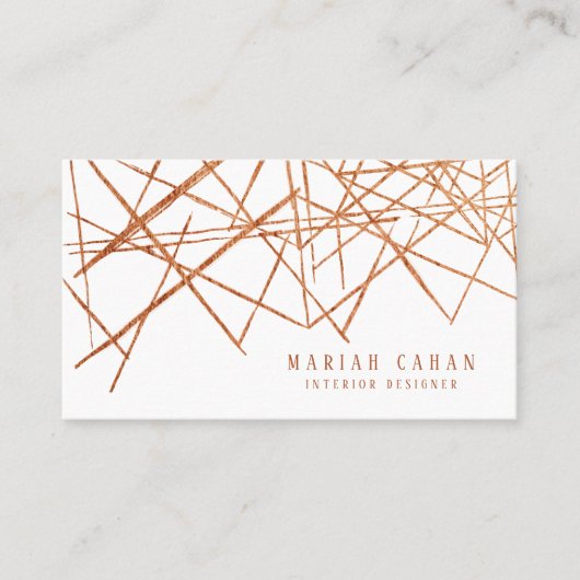 Regal Minimal bohemian Geometric Line Pattern Visitekaartje (Voorkant)