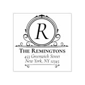 Regal Monogram Classic Elegant Rich Retouradres Rubberstempel (Afrduk)