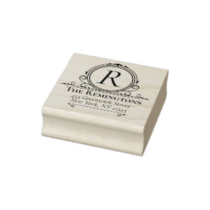 Regal Monogram Classic Elegant Rich Retouradres Rubberstempel