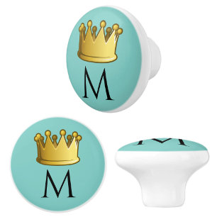 Regal Monogram Kroon Zachte Zeevrucht Groen Keramische Knop
