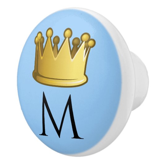 Regal Monogram Kroonpoeder Blauw Keramische Knop (Rechts)