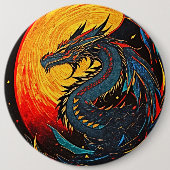 Regal Moonlit Dragon Button – Bold & Majestic (Voorkant)