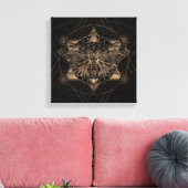 Regal mot in Heilige Geometrie - Zwart en Goud Canvas Afdruk (Insitu (Woonkamer))