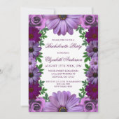 Regal Paars Floral Bachelorette Kaart (Voorkant)