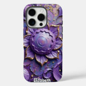 Regal Paarse Bloemen Abstracte Kunst Case-Mate iPhone Case (Achterkant)
