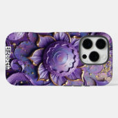 Regal Paarse Bloemen Abstracte Kunst Case-Mate iPhone Case (Achterkant (horizontaal))