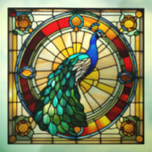 Regal Peacock Faux Glas in lood Raamsticker (Vel 3)