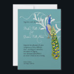 Regal Peacock & Swirls Faire-part de mariage<br><div class="desc">Cette invitation élégante et sophistiquée est amusante et contemporaine. Un paon aux couleurs d'eau originales trône sur un tourbillon contemporain audacieux. Tout l'art est peint à la main par Audrey Jeanne Roberts et donne une belle et intemporelle qualité à cette invitation. La couleur arrière - plan peut être changée en...</div>