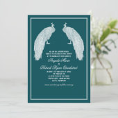 Regal Peacocks Wedding Invitation Kaart (Staand voorkant)