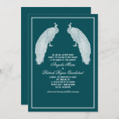 Regal Peacocks Wedding Invitation Kaart (Voorkant / Achterkant)