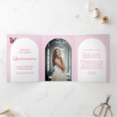 Regal Pink Quinceañera - Invitations photo personn (Intérieur)