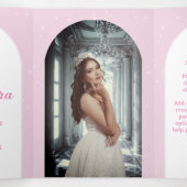 Regal Pink Quinceañera - Invitations photo personn (Intérieur au milieu)