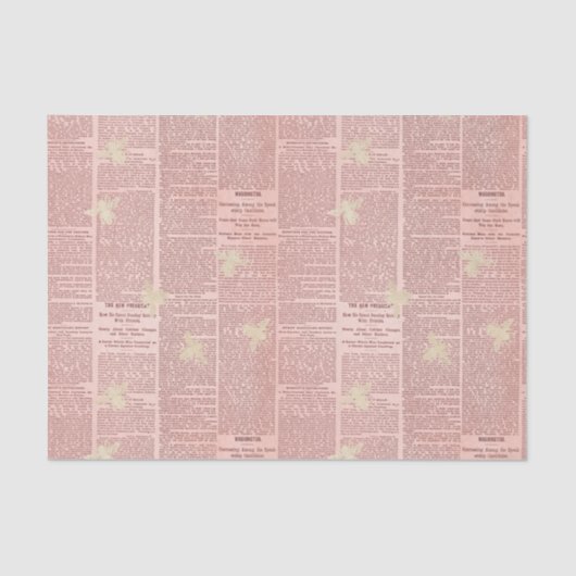Regal Queen Bee Pink Newspapier Tissue Paper Tissuepapier (Voorkant)
