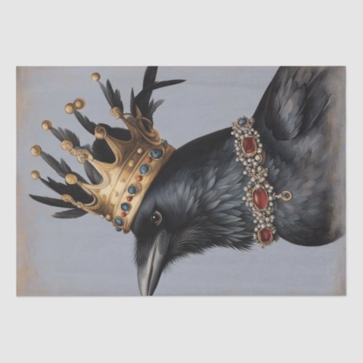Regal Raven: Profiel in Crown Decoupage Paper Tissuepapier (Voorkant)