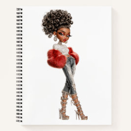 Regal Red Glam Girl Spiral Notebook Notitieboek