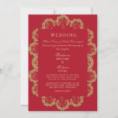Regal Red & Gold Faire-part de mariage de style in (Devant)