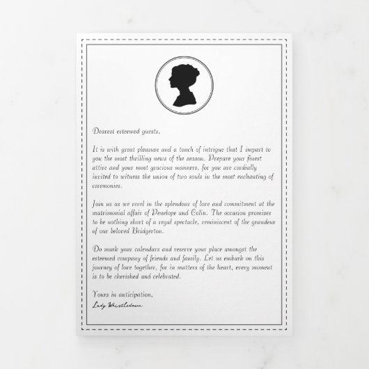 Regal Regency Faire-part de mariage triple (Page de couverture)