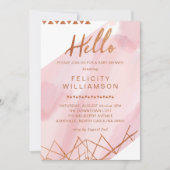 Regal Rose, or Baby shower d'aquarelle Invitation (Devant)