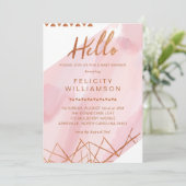 Regal Rose, or Baby shower d'aquarelle Invitation (Debout devant)