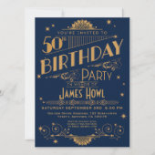 Regal Royal Blue 50e Invitation d'anniversaire, Ar (Devant)