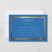 Regal Royal Blue & Gold Mariage ethnique RSVP (Devant)