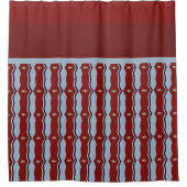 Regal Ruby Lattice: Elegant geometrisch Douchegordijn (Voorkant)