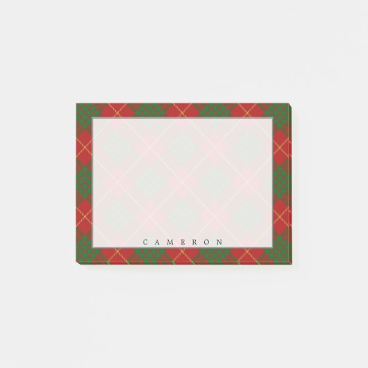 Regal Scottish Clan Cameron Tartan Post-it® Notes (Voorkant)
